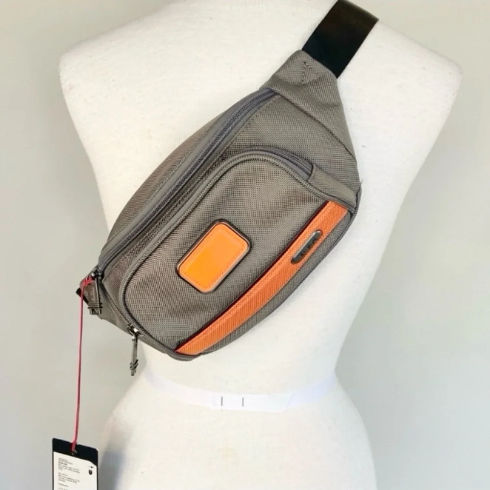 TUMI GEN 4.3 Nylon Fanny Waist Pack in Charcoal Gray Orange NEW with Tags